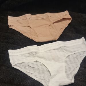 Victoria's Secret Beige and White Briefs